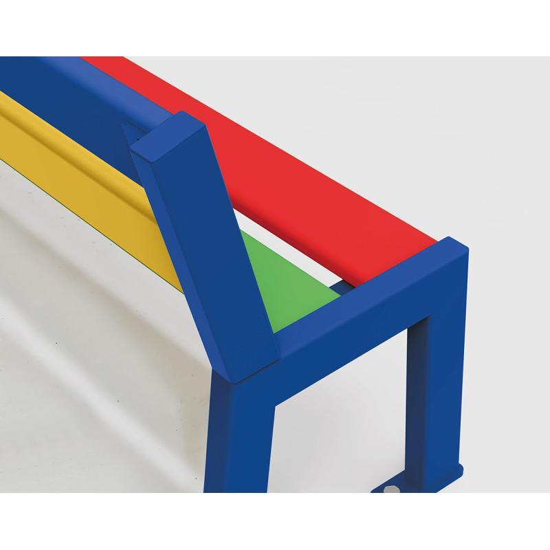 Banc bois et acier Silaos® junior - ref : 299006 - pour enfants maternelle et primaire - multicolore, 1500 mm_2