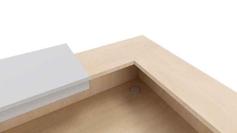 Comptoir d'accueil Delta First avec réhausse - Mobel Linea. - 164, Blanc, Gris aluminium_2