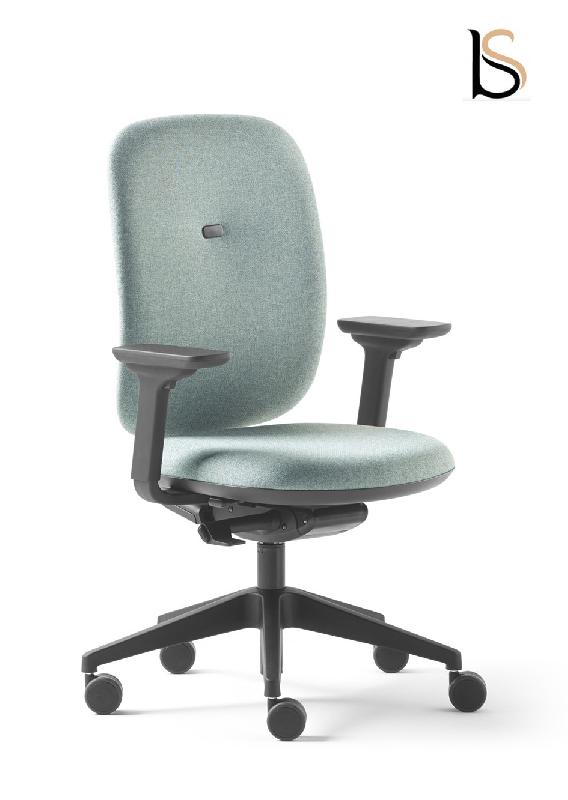 Fauteuil de bureau Alaia haut dossier - Sokoa - Synchrone, Classique, Eau chiné_2