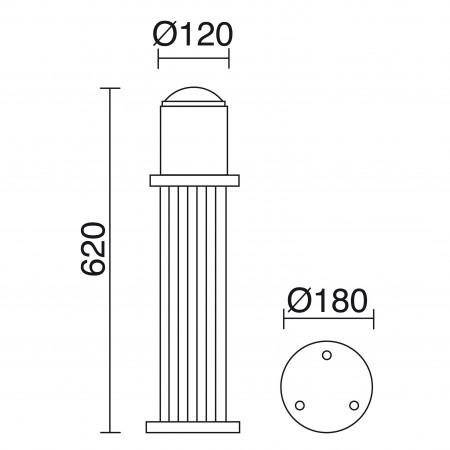 Borne Cok IP55 E27 maxi 70W - Hauteur 620 mm - Couleur anthracite - Aluminium_2