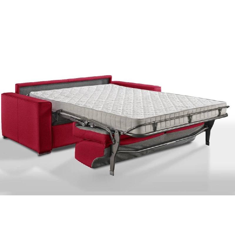 Canapé convertible 3-4 places Excellence - Matelas memory 18 cm inclus - Sommier à lattes Renatonisi - Polyuréthane rouge_2