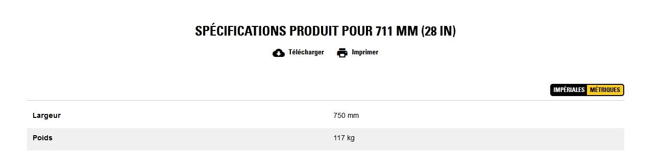 Godet d'excavation-mini-pelle - caterpillar finance france - 711 mm (28 in) - poids 117 kg_2