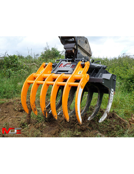 Grappin - râteau scorpion MDE pour la manutention d'arbres, de roches et nettoyage de terrain_2