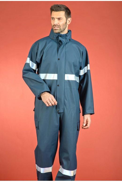 Combinaison de pluie multirisques ATEX - Réf. Copfra* - Polyester enduit PVC ignifugé, bandes rétroréfléchissantes_2