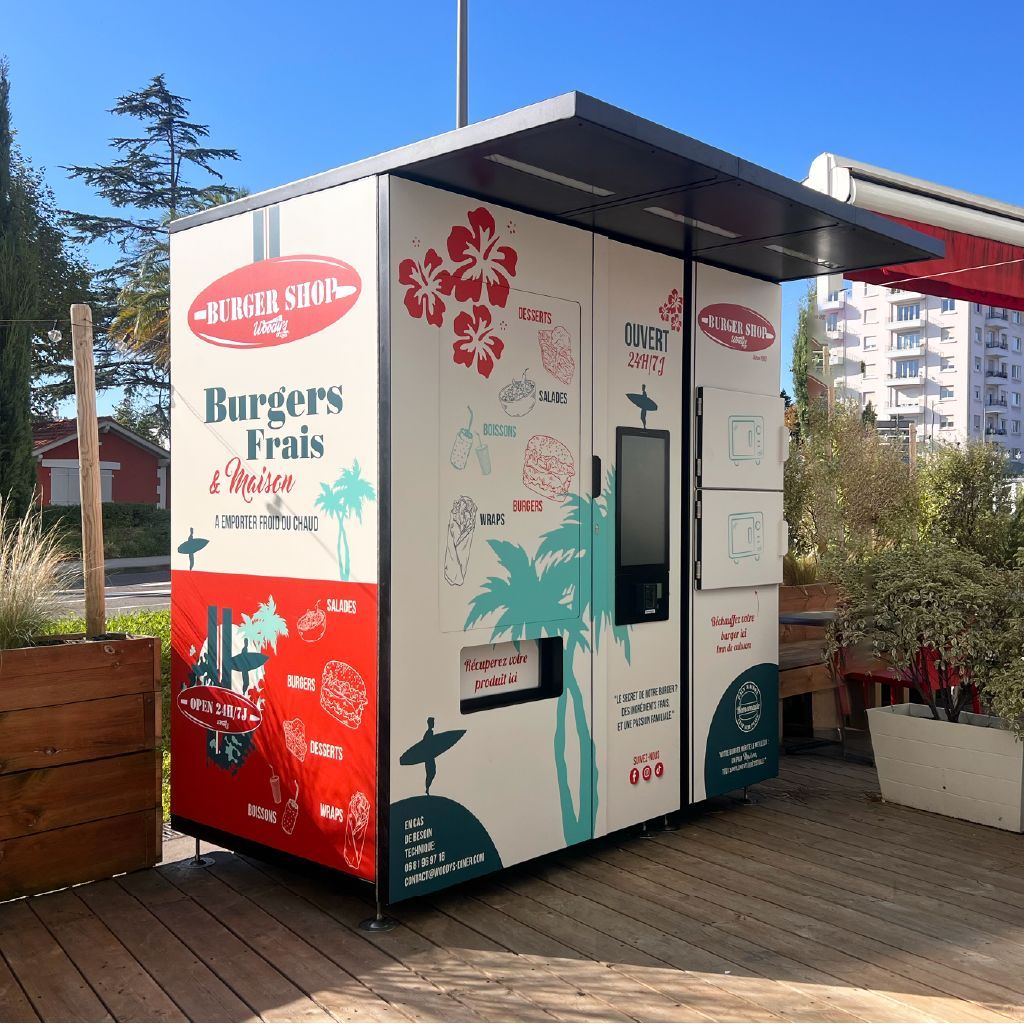 Distributeur automatique extérieur avec module de chauffe pour restaurant_0