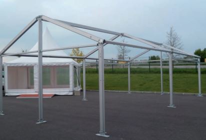 Tente de stockage fermée standard – structure fixe en aluminium – couverture unie – ancrage au sol avec platine – dimensions 15 x 7 x 2.30 m_2