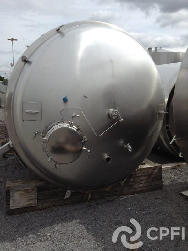 Cuve stérile BIO INOX 11940 L - Température -4°C à 127°C - Pression service 1.65 bar - CIP - N° ARTICLE : CUV186_2