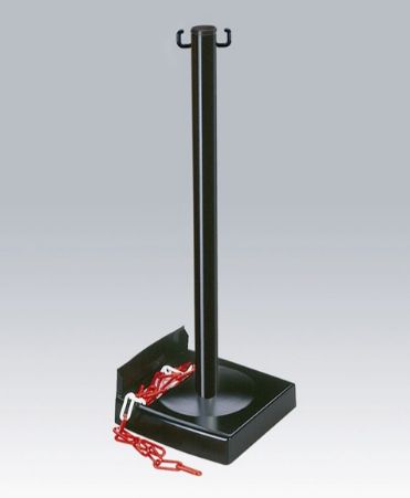 Poteau de signalisation - Direct Signalétique - PVC sur socle 6 kg avec chaîne 2,5 m pour balisage intérieur ou extérieur_2