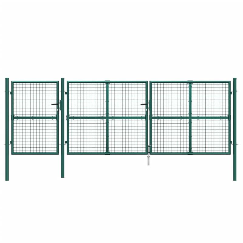Vidaxl portal de jardin maille vert 400x175 cm acier galvanisé 154537_2