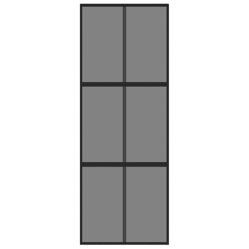 Vidaxl porte coulissante noir 76x205 cm verre trempé aluminium 155213_2