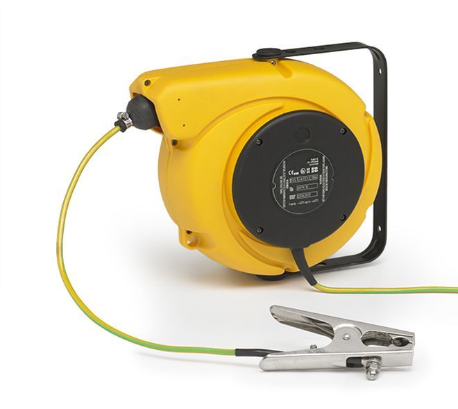 Enrouleur électrique à rappel automatique à ressort ATEX - Pince de mise à la terre - Certifié CE94/9/CE II 2G / II 2D_2