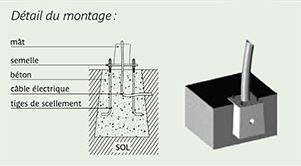 Mât d'éclairage public cylindro-conique conilux cintré / hauteur 3 - 10 m / en acier galvanisé / diamètre de base 200 - 300 mm_2