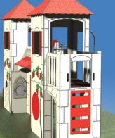 Structure multi-activités métallique château viticole - 1kasp0032 - Ludoparc - 3 tours inox avec planchers HPL_2