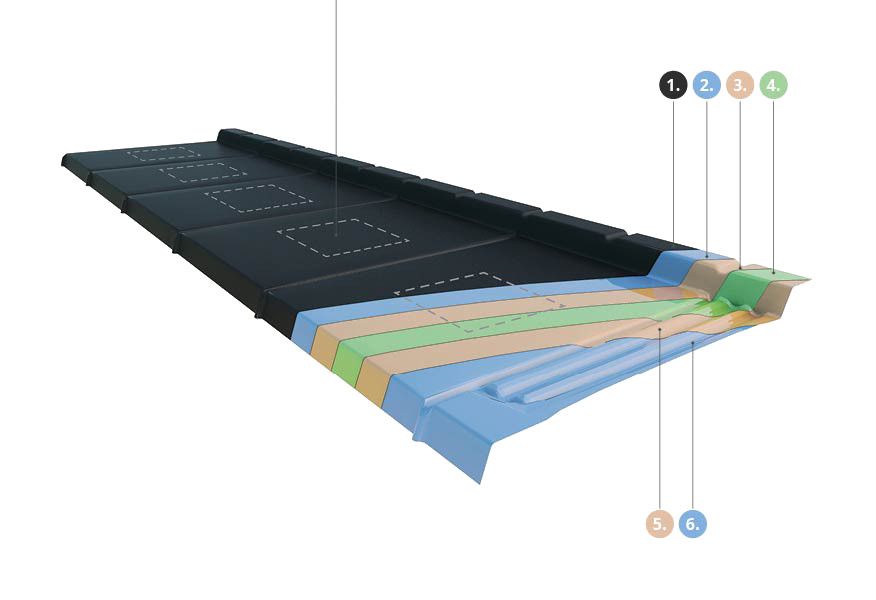Tuile en acier rectangulaire pour toiture - METROTILE® Thermolaqué QUBE ACOUSTIC - Design moderne et isolation phonique_2