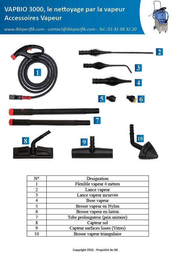 Vapbio 3000 - nettoyeur vapeur professionnel - 3400 w - 8 bars_2