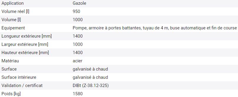 279010W - Cuve réservoir diesel stationnaire KA - 1.000 litres, double paroi, homologuée pour liquides polluants et inflammables_2