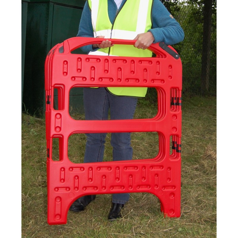 Barrière de chantier rigides pliables 4 pans - panneaux enclenchés 750 mm x 1000 mm - haute visibilité_2