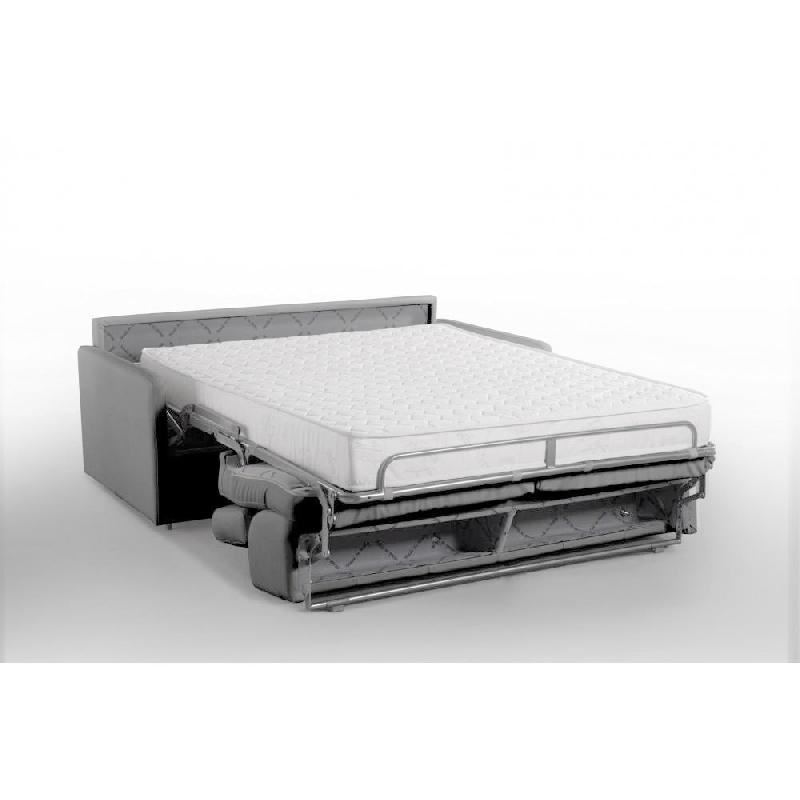 Canapé convertible express Eclipse - Matelas 18 cm - Couchage 120 cm - Tissu microfibre gris clair_2
