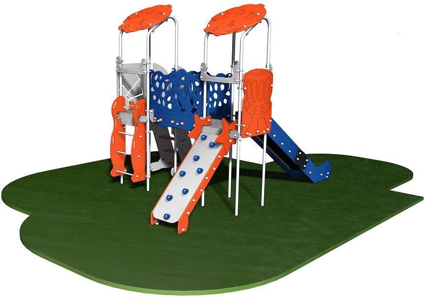 Structure de jeux inox 2 tours - gamme Primo Spacio PRS2121 - âge minimum 2 ans, capacité 15 enfants_2