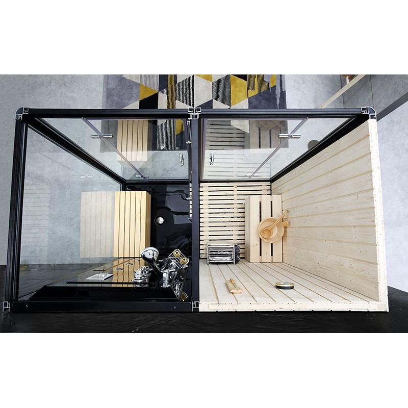 SAUNA DOUCHE HAMMAM BOREAL® SH180-G BLACK GAUCHE_2