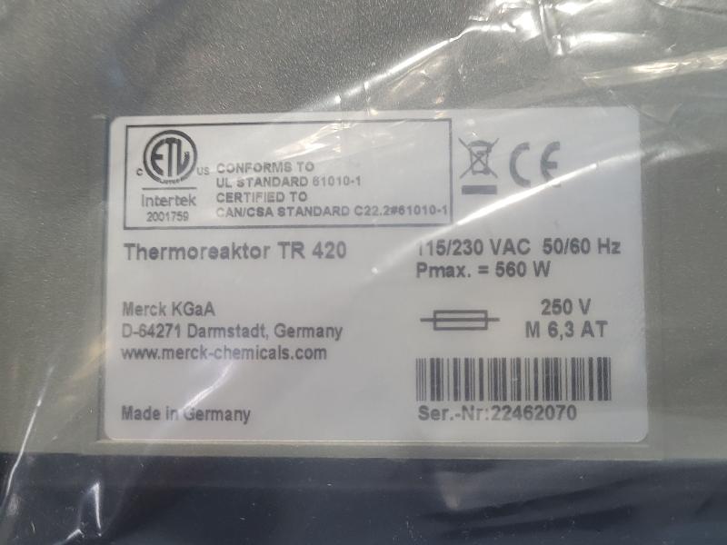 Thermoréacteur MERCK TR420 spectroquant pour DCO_2