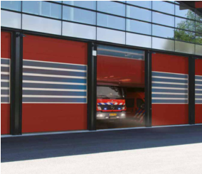 Porte sectionnelle industrielle Helix / S600 - automatique, repliable en plafond, vitrée, en panneaux sandwich avec portillon et isolation thermique_2