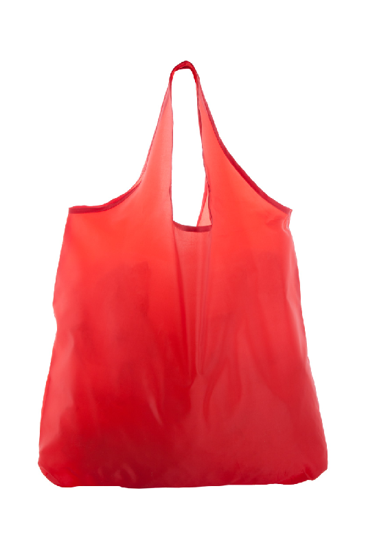 Sac shopping pliable - polyester 190T - avec mousqueton en plastique - couleur rouge_2