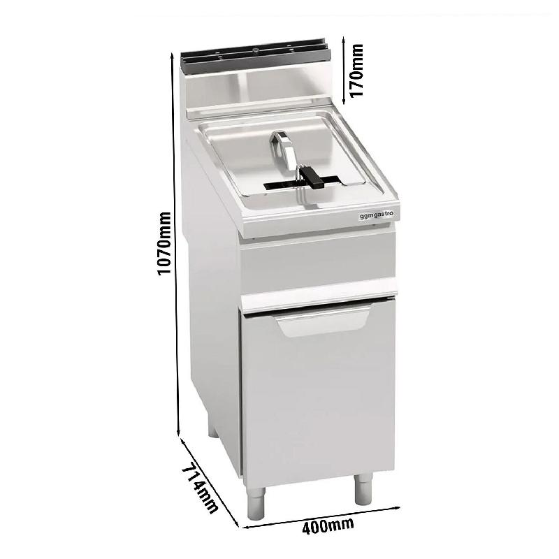 Friteuse à gaz professionnelle 15L avec soubassement inox - Gamme Lorenzo 700 - GFB479T-15 | GGM_2