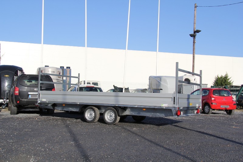 Remorque plateau 2 essieux Humbaur HN 255121 - roues surbaissées, ridelles alu, 5100x2100 mm_2