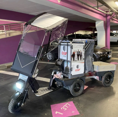 Triporteur électrique Cobrane A1 avec chariot Vileda - Charge embarquée 100kg - Idéal pour le nettoyage_2