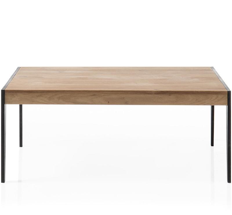 Table basse Gennevilliers 102 x 73 cm - Plateau chêne noueux massif huilé - Pied métal noir laqué_2