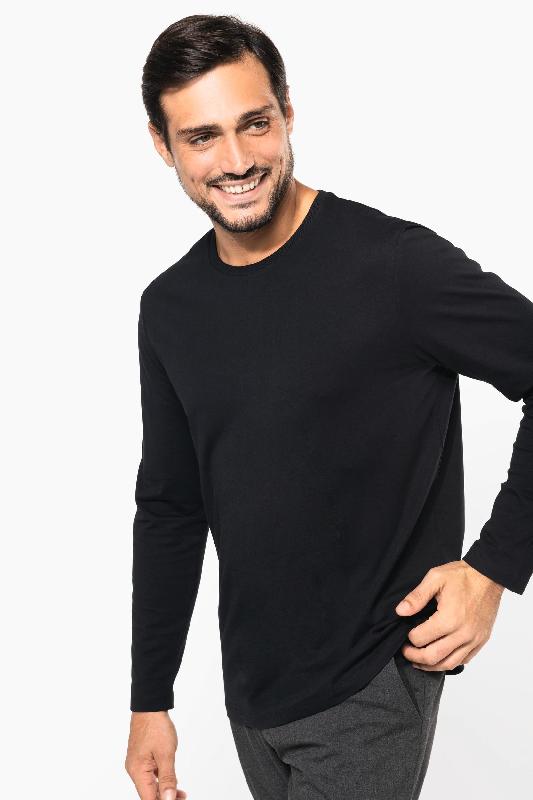 T-shirt homme en coton Supima - Col rond, manches longues - Réf : PK302 - Kariban Premium_2