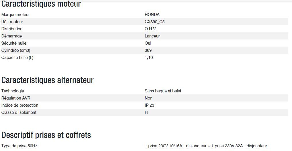 HXC 6000 C5 Groupe électrogène - Kohler - Puissance max 5,60 kW - Gamme INTENS - Fréquence 50 Hz_2