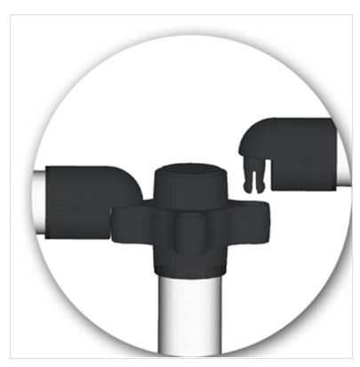 Poteau de signalisation - Direct Signalétique - Barrière express de sécurité en PVC sur socle portable - 3 coloris disponibles_2