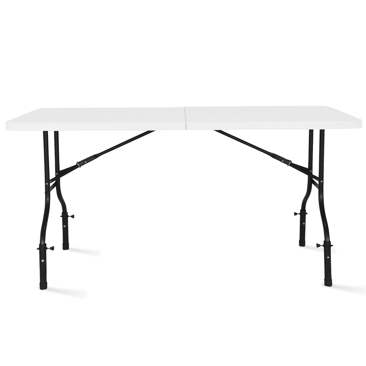 Table pliante blanche 180 cm avec réhausseurs_2
