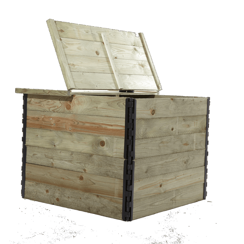 Composteur Poly Collectif droit - 300L à 1000L - Résineux ou Douglas brut/raboté_2