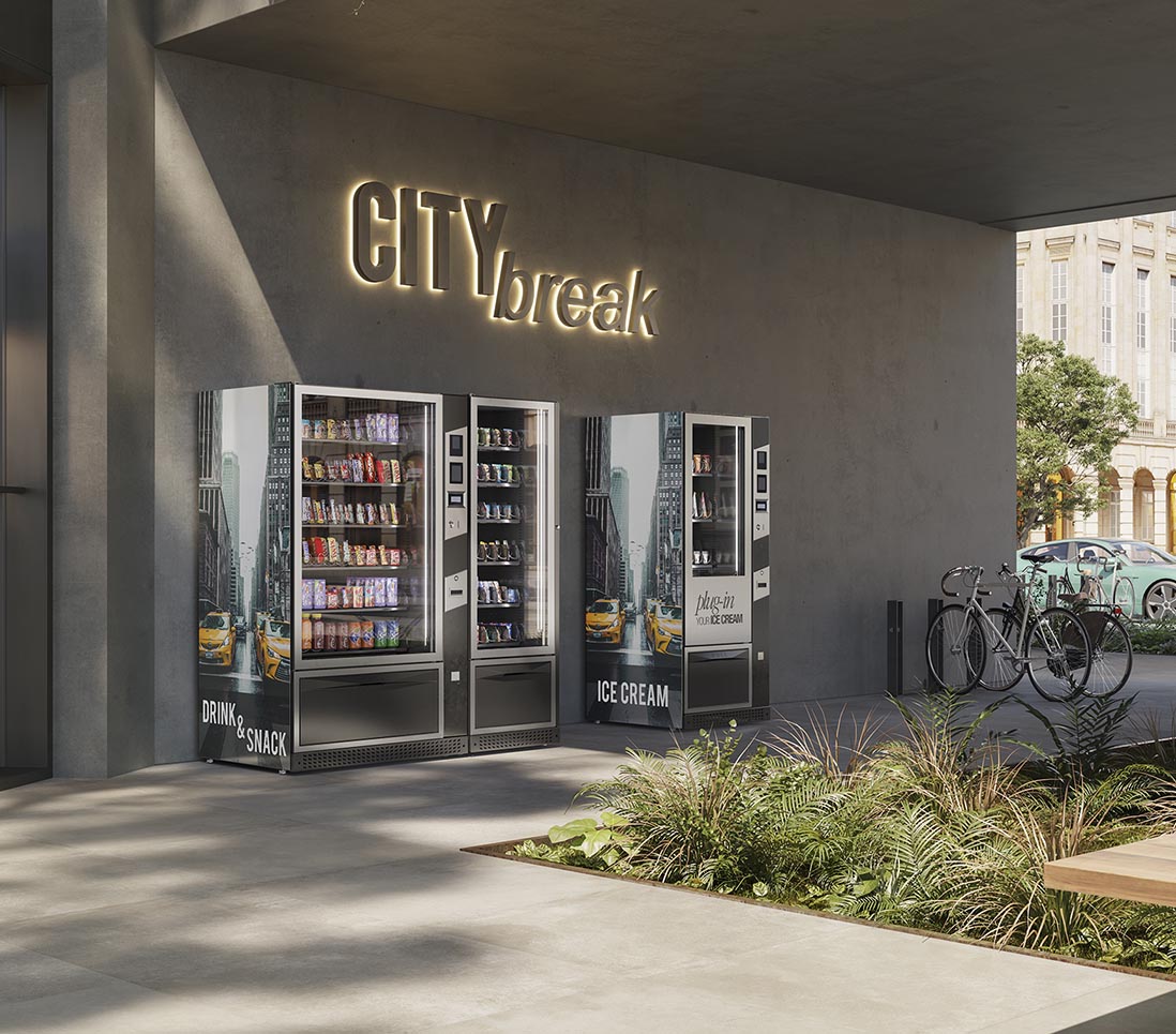 Distributeur automatique Iarp Brooklyn avec afficheur tactile et 6 spirales