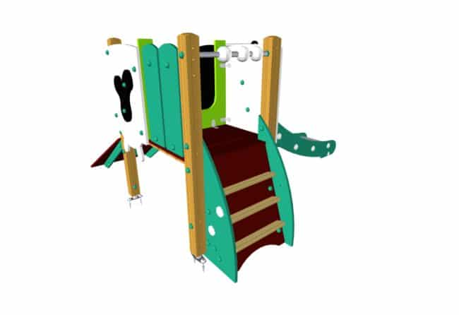 Structure multi-activités métallique chlorophylle grange - LD1BP1110 - Ludoparc - 1 tour - 1,5-6 ans_2