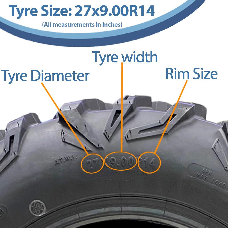 27x9.00R14 (225/70R14) Pneus VTT 6 plis P0358 OBOR Cypress Road Legal (Lot de 2)_2