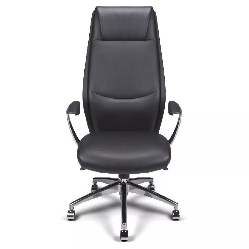 Fauteuil de Direction synchrone - cuir Noir pleine fleur - So Émilie - Avec_2