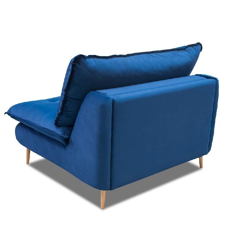 Fauteuil lit convertible express Lisbonne 70cm - sommier à lattes, matelas 13cm, velours bleu_2