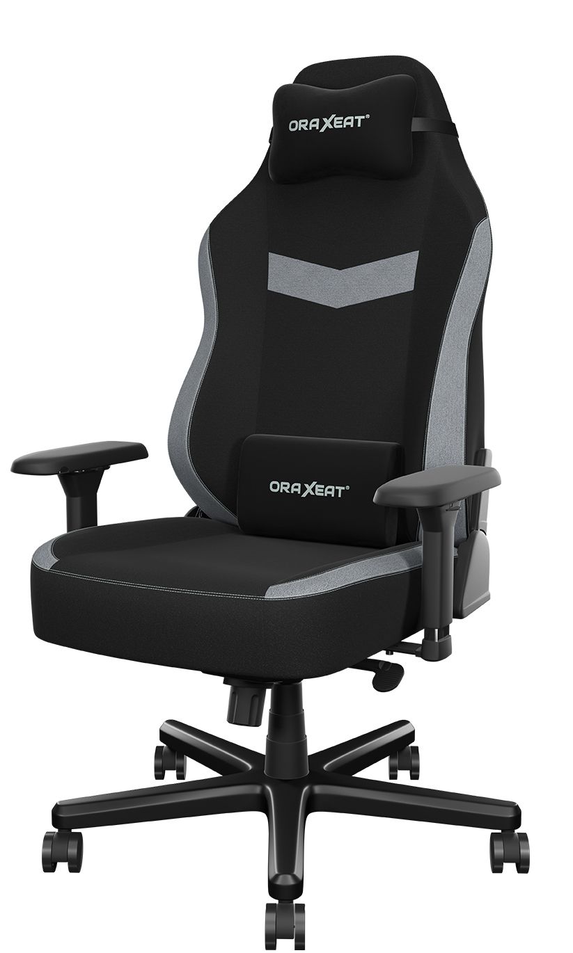 Siège réglable en tissu déperlant avec mousse haute densité 55 kg/m3 - ORAXEAT TK800F - Noir/Gris - Réf : ORX_TK800F_BKLG_2