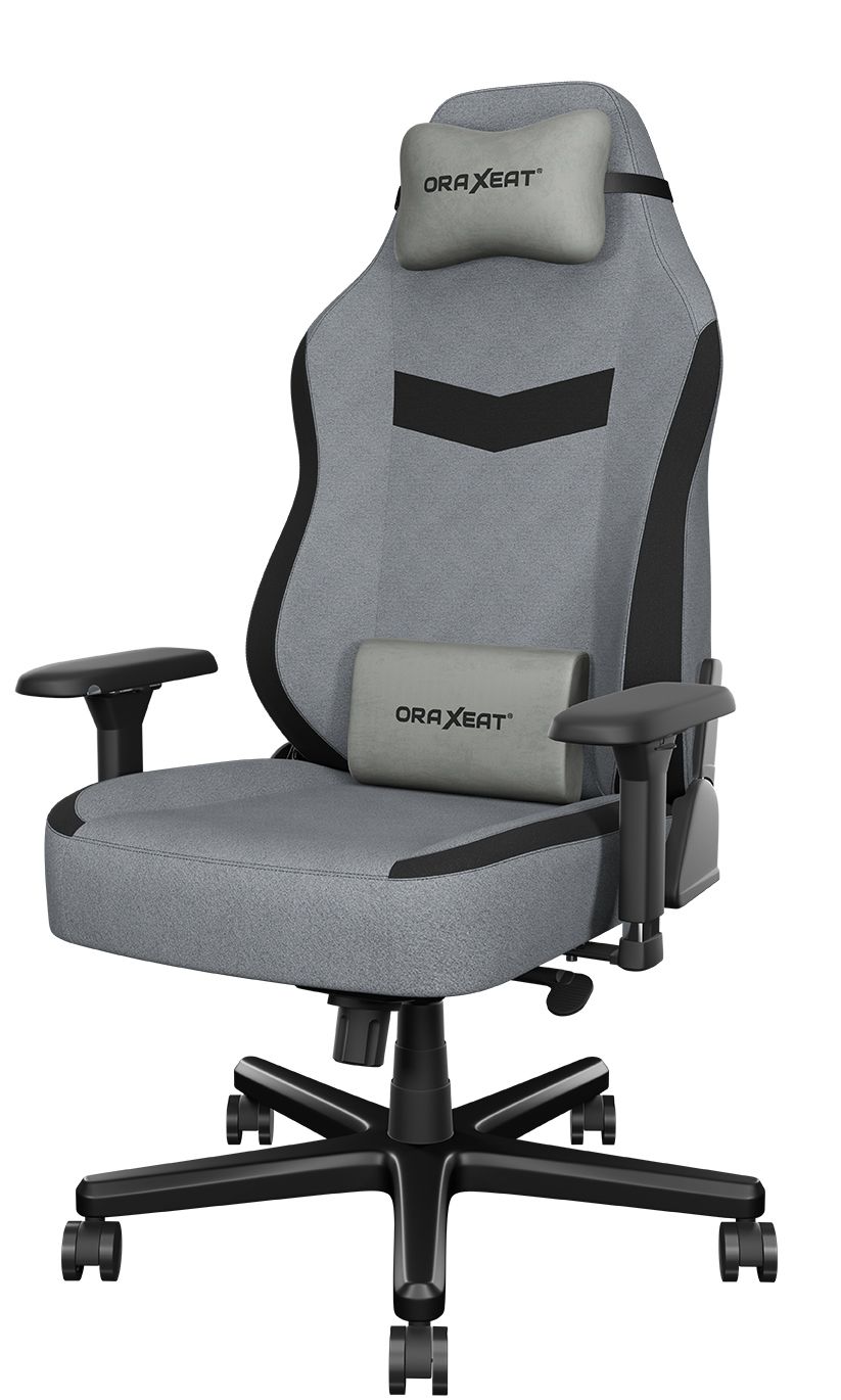 Siège réglable en tissu déperlant - ORAXEAT TK800F - Gris clair / Noir - Mousse haute densité 55 kg/m3 - Réf : ORX_TK800F_LGBK_2