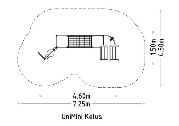 Structure multi-jeux 3 à 5 ans - Unimini Kelus 8047701 - Poteaux bois et panneaux bois - Hags_2