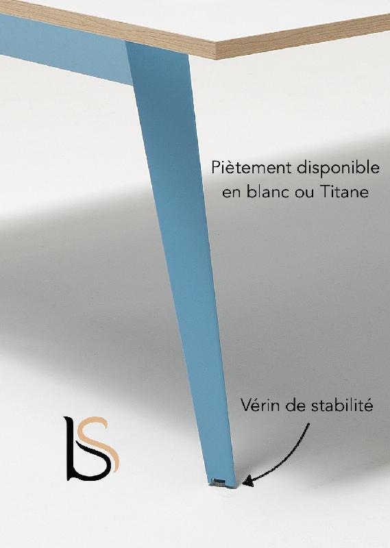 Bureau bench 4 personnes Pigreco - Martex. - Blanc, Blanc, 360_0