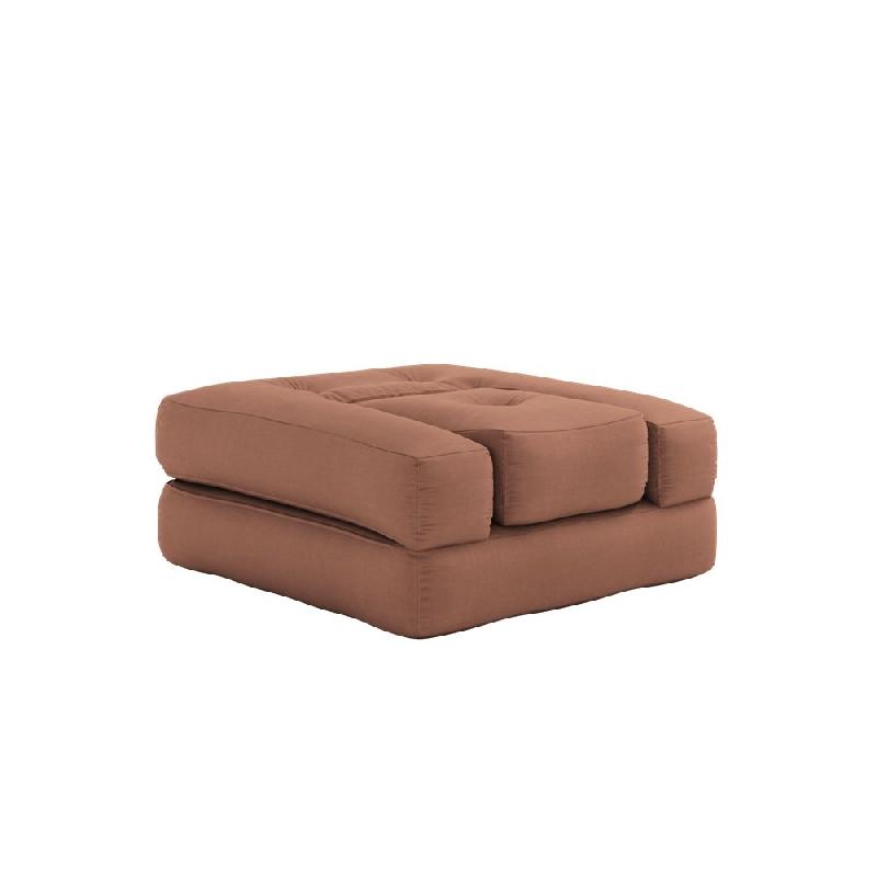 Fauteuil futon convertible Cube Chair - brun argile - matelas 90x190 cm - design et pratique_2