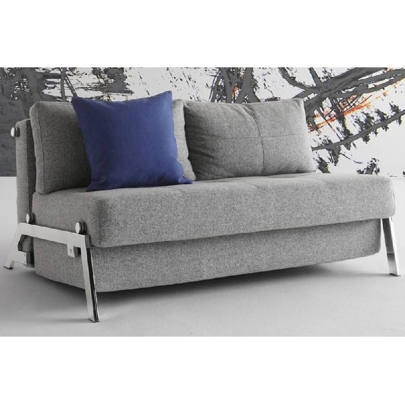 Canapé convertible design Cubed 02 Chrome 160 par Innovation Living - Lit 200x160 cm - Tissu Twist Granite_2