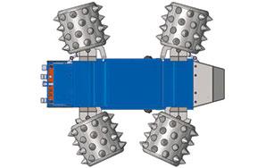 Débroussailleuse motorisée avec contrôle proportionnel par télécommande