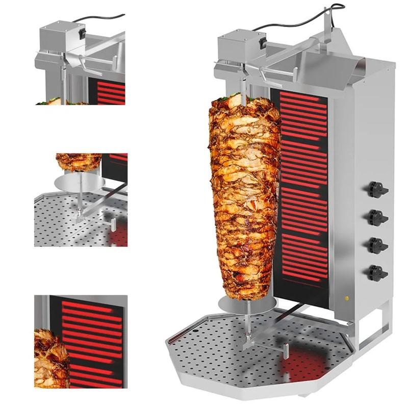 Grill Döner kebab électrique 4 brûleurs max 60 kg - moteur en haut_2