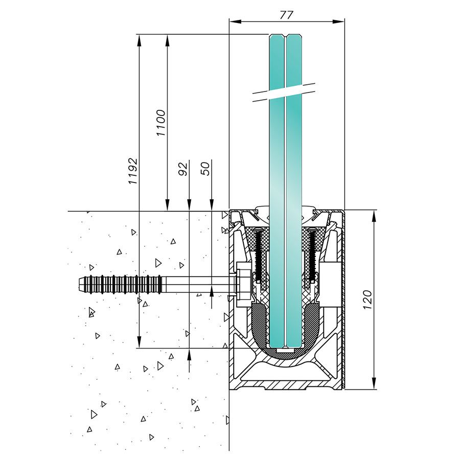 0070rail31 - garde-corps en verre pose rampant - Sadev - de 0 à 3 KN - épaisseur jusqu'à 25,52 mm_2